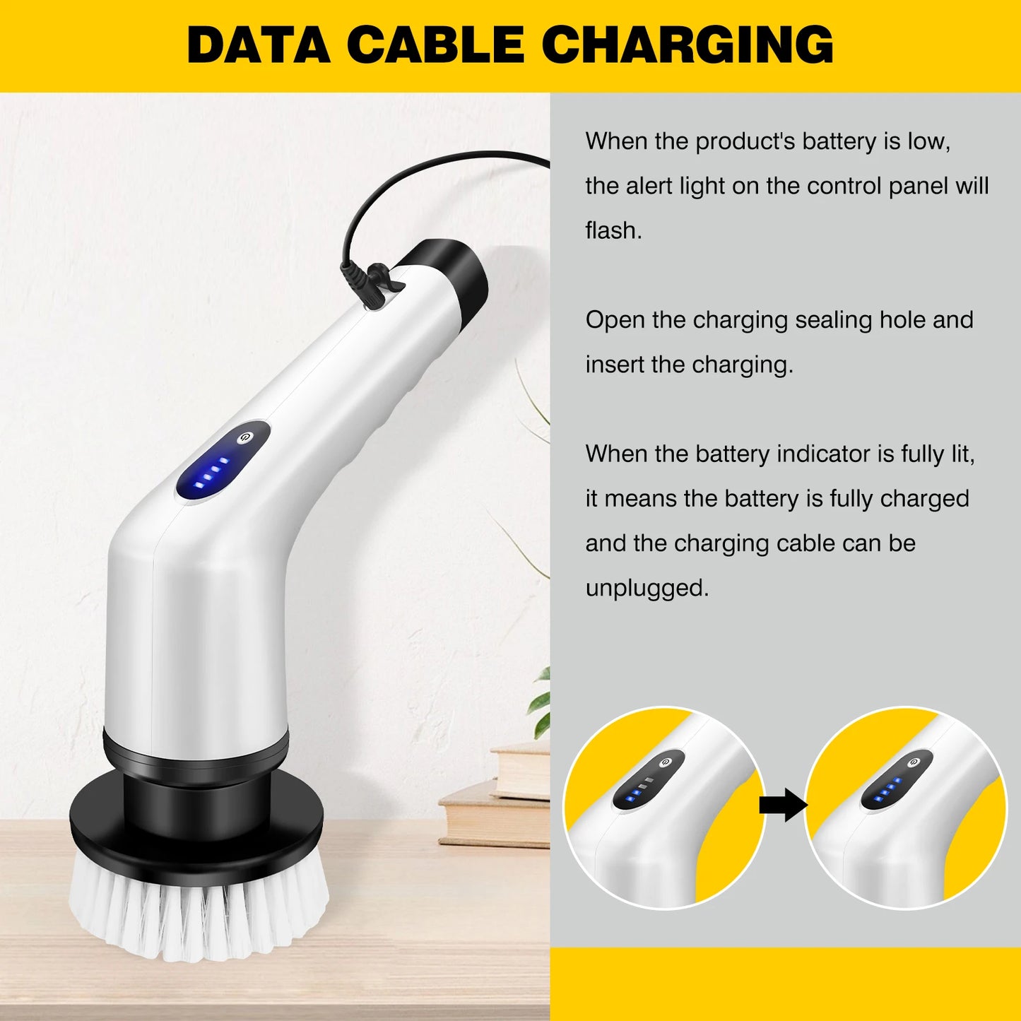 Powerful Cordless Electric Cleaning Brush - 3-in-1 Multi-Functional Handheld Tool for Bathroom, Toilet, and Floor Cleaning