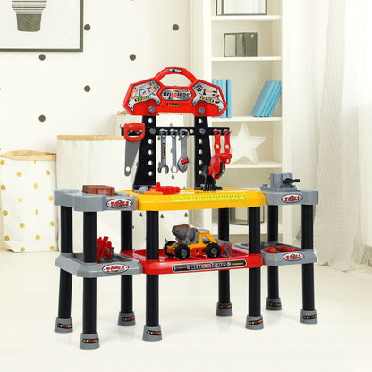Ultimate 121-Piece Kids Construction Tool Set with Double-Tier Workbench for Endless Pretend Play Fun!