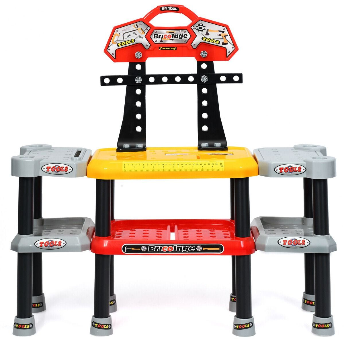 Ultimate 121-Piece Kids Construction Tool Set with Double-Tier Workbench for Endless Pretend Play Fun!
