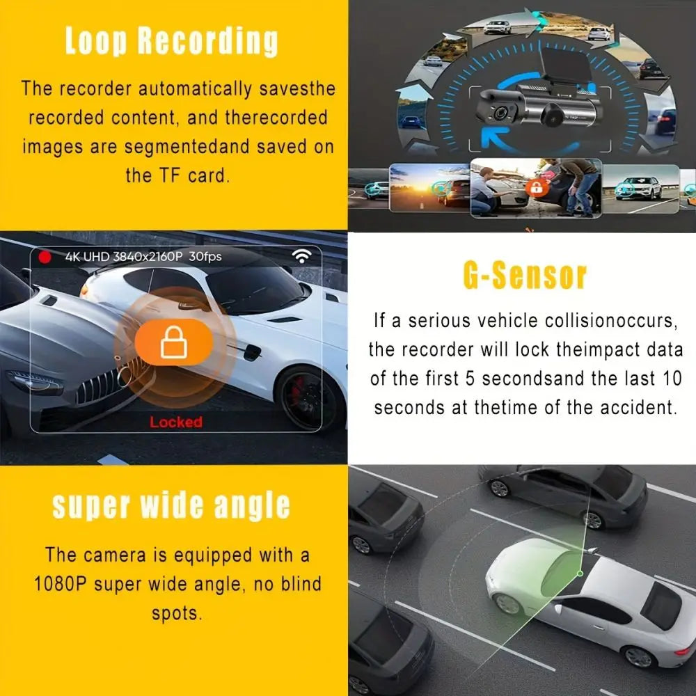 1080P HD Dash Cam with 150° Wide-Angle, G-Sensor, IR Night Vision & 128GB Support - Ultimate Car Video Recorder!