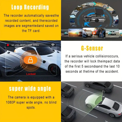1080P HD Dash Cam with 150° Wide-Angle, G-Sensor, IR Night Vision & 128GB Support - Ultimate Car Video Recorder!