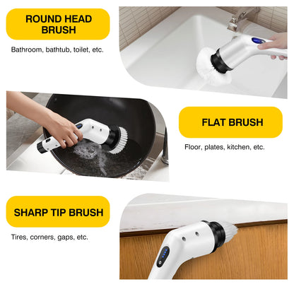 Powerful Cordless Electric Cleaning Brush - 3-in-1 Multi-Functional Handheld Tool for Bathroom, Toilet, and Floor Cleaning