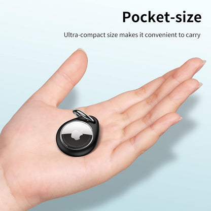 360° Protective Case for Airtag, [4-Pack] Airtags Keyring Holder, Scratch-Resistant, Lock Design, Keychain for Airtag, TPU Full Cover Case for Key, Bag, Luggage, Pet Collar (Black & Blue)