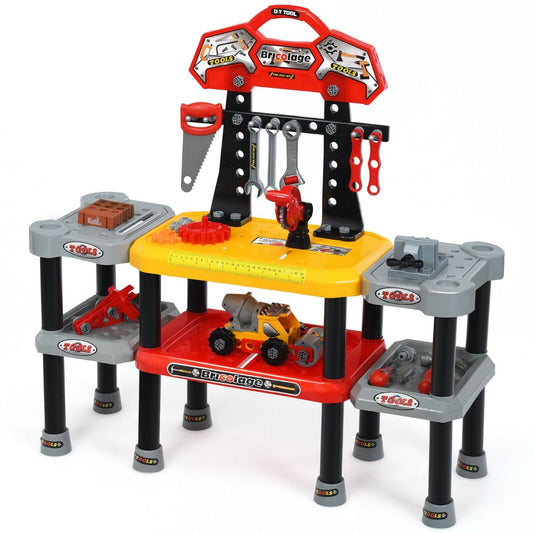 Ultimate 121-Piece Kids Construction Tool Set with Double-Tier Workbench for Endless Pretend Play Fun!