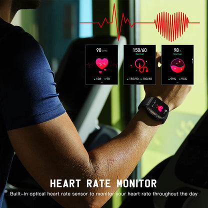 2.0 Inch Smart Music Watch - 600mAh Battery, 128MB Memory, Heart Rate Monitor & Fitness Tracker with TWS Support