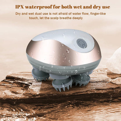 Electric Scalp Massager, Portable Waterproof Head Massager with 3 Modes, 96 Silicone Contact, for Hair Growth, Deep Clean, Stress Relax, for Head Neck Leg Body, Gift for Women Men