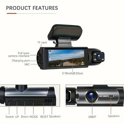 1080P HD Dash Cam with 150° Wide-Angle, G-Sensor, IR Night Vision & 128GB Support - Ultimate Car Video Recorder!