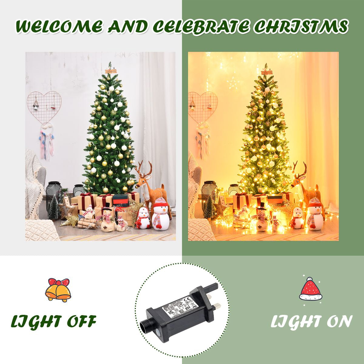 Pre-Lit Artificial Pencil Christmas Tree with Warm White Ul-Listed Lights