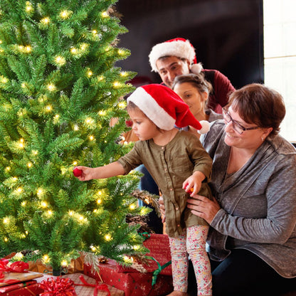 Pre-Lit Artificial Pencil Christmas Tree with Warm White Ul-Listed Lights