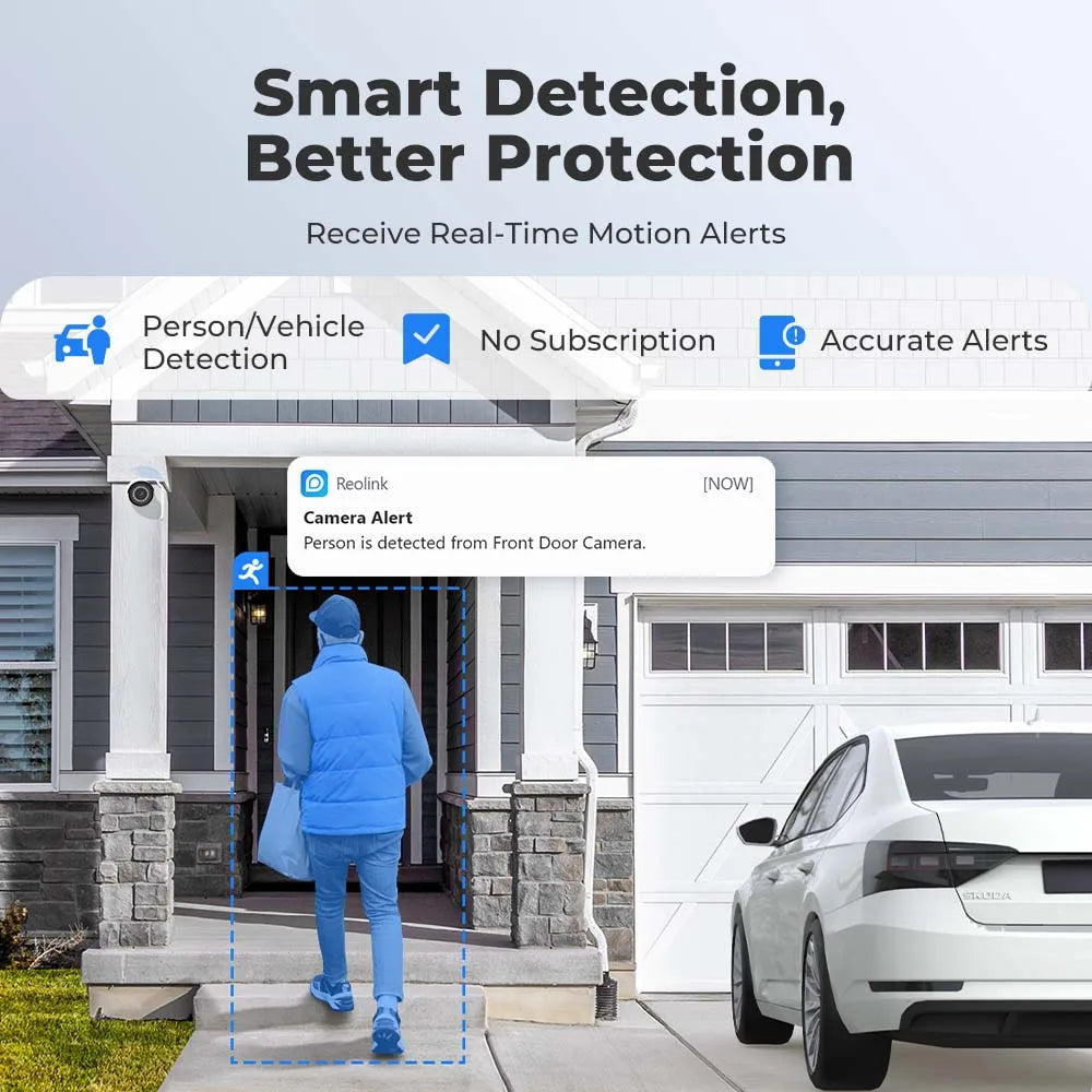 Reolink 5MP Outdoor Security Camera with Infrared Night Vision & Smart Detection for Humans, Cars, and Pets - POE IP Camera