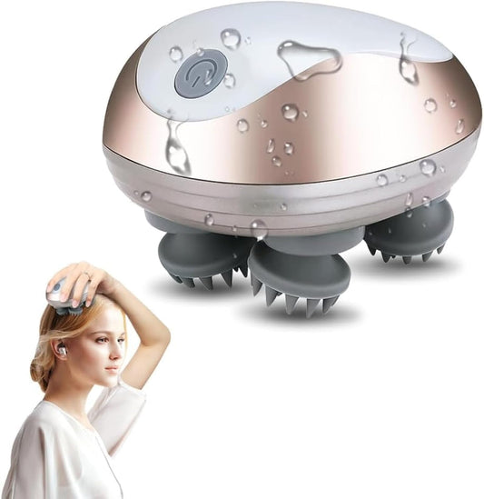 Electric Scalp Massager, Portable Waterproof Head Massager with 3 Modes, 96 Silicone Contact, for Hair Growth, Deep Clean, Stress Relax, for Head Neck Leg Body, Gift for Women Men