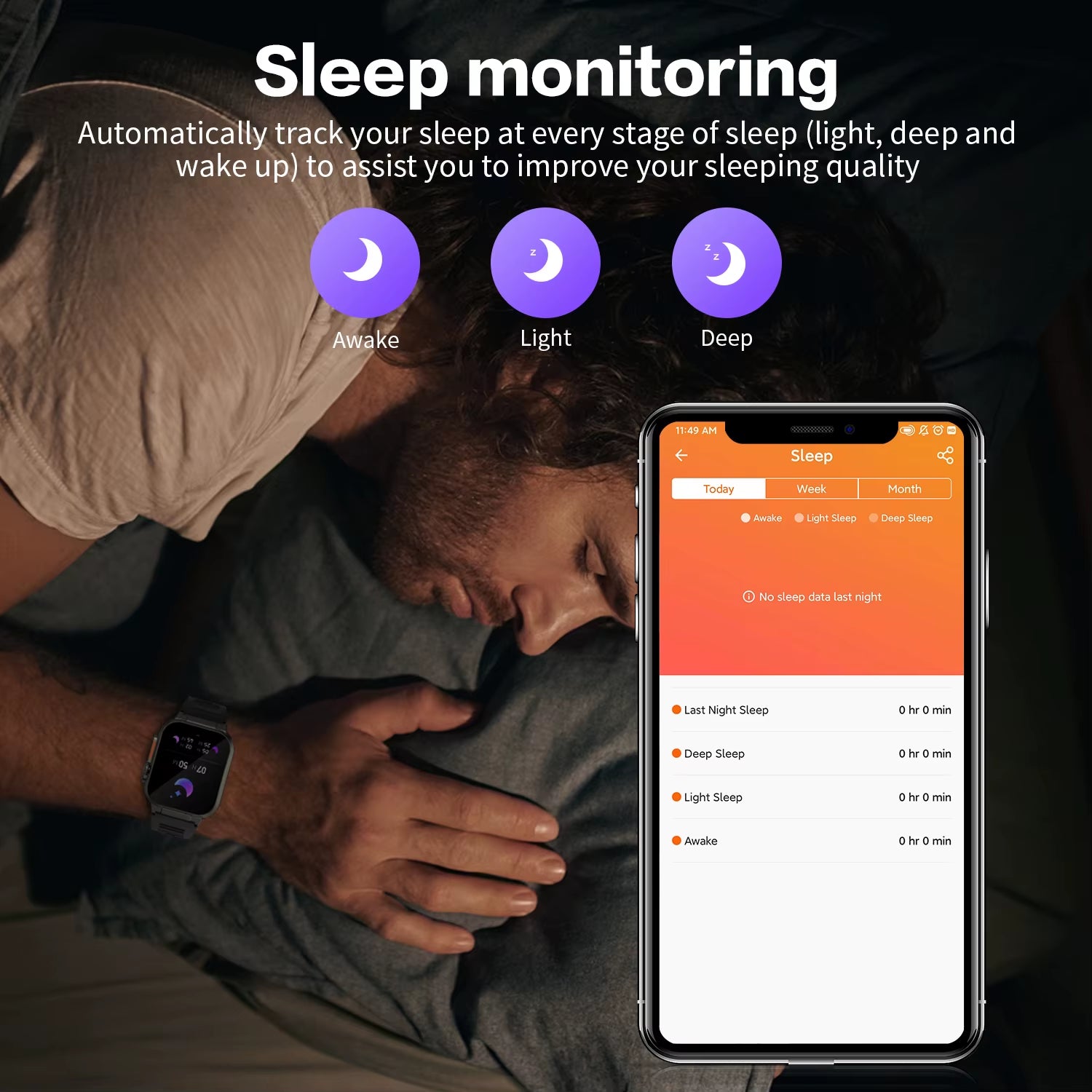 2.0 Inch Smart Music Watch - 600mAh Battery, 128MB Memory, Heart Rate Monitor & Fitness Tracker with TWS Support