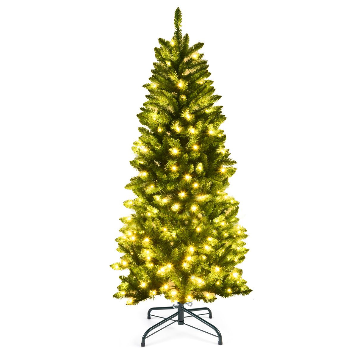 Pre-Lit Artificial Pencil Christmas Tree with Warm White Ul-Listed Lights