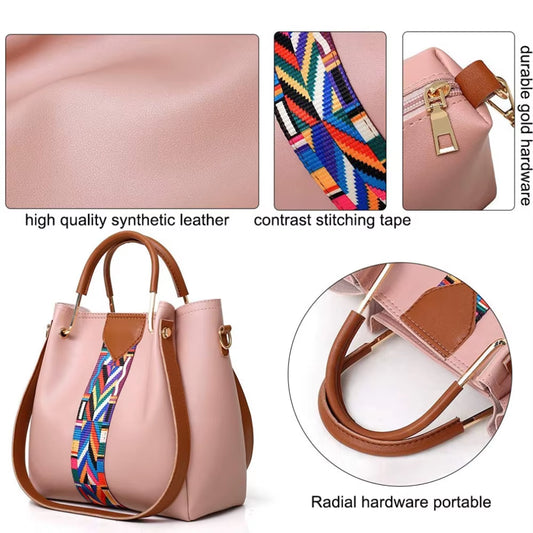 Chic 4-Piece Women's Handbag Set - Stylish Tote, Crossbody, and Wallet in Soft PU Leather