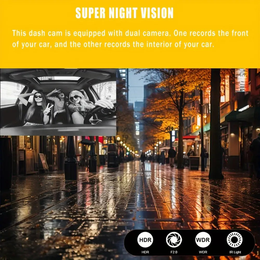 1080P HD Dash Cam with 150° Wide-Angle, G-Sensor, IR Night Vision & 128GB Support - Ultimate Car Video Recorder!