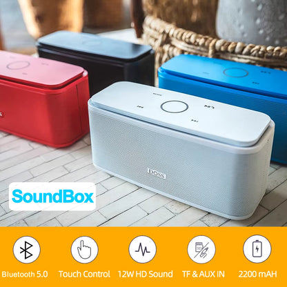 Premium Bluetooth Speaker with Touch Control - 12W HD Sound, IPX5 Waterproof, Built-In Mic for Hands-Free Portability