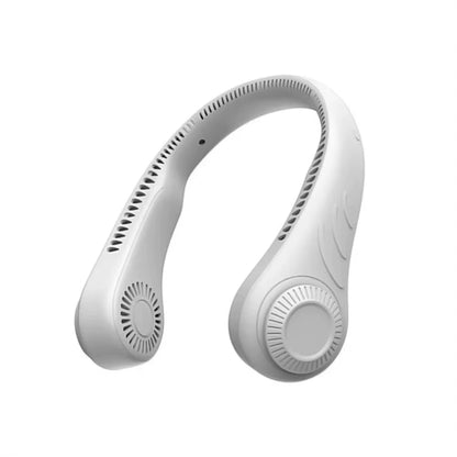 Portable 4000mAh Rechargeable USB Neck Fan - Leafless Neckband Cooler for Ultimate Comfort